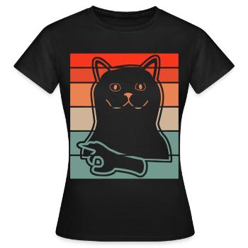 Looked in Cat Looked in - Women's T-Shirt - black - Front - AI Model Female 172 dark (172cm)