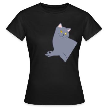 Reingeschaut Spiel mit Katze Reingeguckt - Frauen T-Shirt - Schwarz - Vorne - AI Model Female 172 dark (172cm)