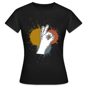 Looked in Retro Stains Looked in - Women's T-Shirt - black - Front - AI Model Female 172 dark (172cm)