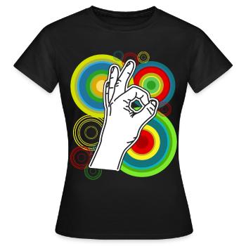 Looked in Retro funny Looked in - Women's T-Shirt - black - Front - AI Model Female 172 dark (172cm)
