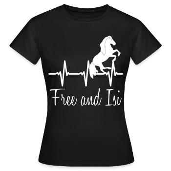 Cheval islandais Chevaux islandais - T-shirt Femme - noir - Devant - AI Model Female 172 dark (172cm)