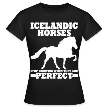 Cheval islandais Tölt Poney islandais Chevaux islandais - T-shirt Femme - noir - Devant - AI Model Female 172 dark (172cm)