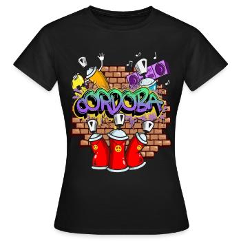 Cordoba Espagne Ville Graffiti Sprayer Skater - T-shirt Femme - noir - Devant - AI Model Female 172 dark (172cm)