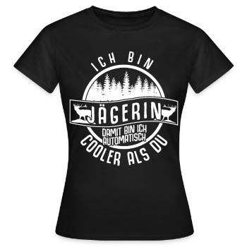 Jägerin Jagd Keiler Wildschwein Jäger - Frauen T-Shirt - Schwarz - Vorne - AI Model Female 172 dark (172cm)