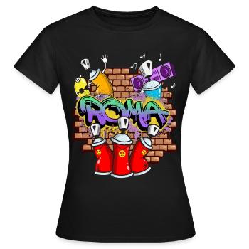 Rome Roma Italy Graffiti Spray Sprayer Spray Cans - Women's T-Shirt - black - Front - AI Model Female 172 dark (172cm)