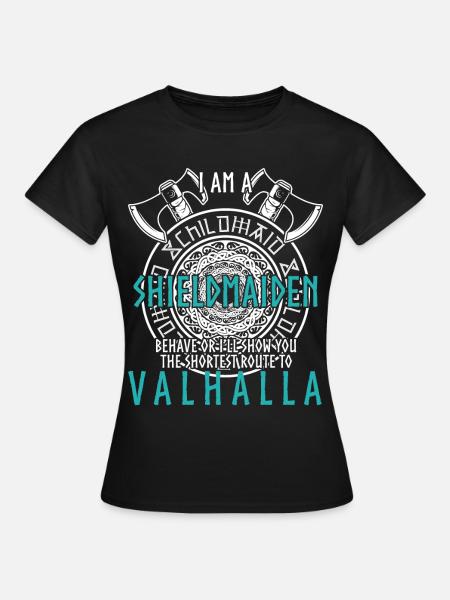 Schildmaid Viking Shield Valhalla - Frauen T-Shirt - Schwarz