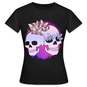 Papillon de nuit Skull Motten Motte occulte Goth - T-shirt Femme - noir - Devant - AI Model Female 172 dark (172cm)