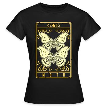 Papillon de nuit Tarot Motten Occult Motte Goth - T-shirt Femme - noir - Devant - AI Model Female 172 dark (172cm)