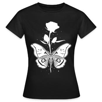 Papillon rose motte occulte mystique gothique - T-shirt Femme - noir - Devant - AI Model Female 172 dark (172cm)