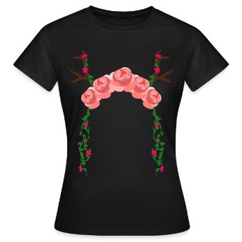 Dirndl Kopfschmuck Trachtenkleid - Frauen T-Shirt - Schwarz - Vorne - AI Model Female 172 dark (172cm)