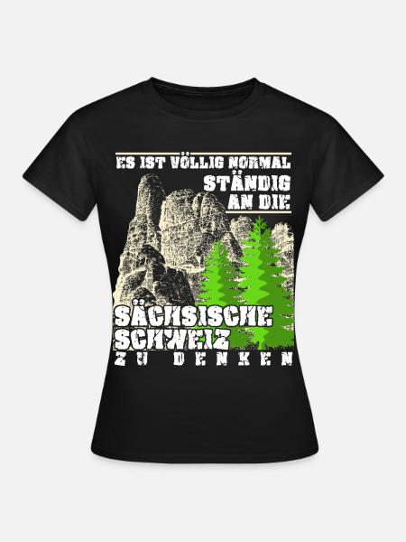 Elbsandsteingebirge Sächsische Schweiz - Frauen T-Shirt - Schwarz