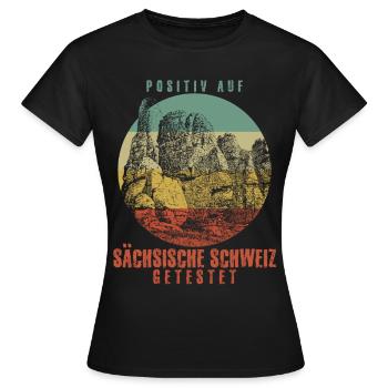 Sächsische Schweiz Klettern Wandern - Frauen T-Shirt - Schwarz - Vorne - AI Model Female 172 dark (172cm)