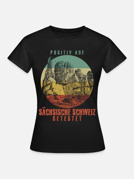 Sächsische Schweiz Klettern Wandern - Frauen T-Shirt - Schwarz