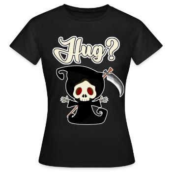 Sensenmann Hug? Grim Reaper - Frauen T-Shirt - Schwarz - Vorne - AI Model Female 172 dark (172cm)