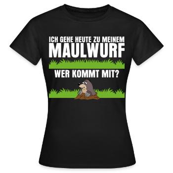Maulwurf Witz Maulwürfe Maulwurfshügel - Frauen T-Shirt - Schwarz - Vorne - AI Model Female 172 dark (172cm)
