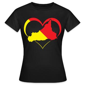 Sicile Île Italie Coeur Sicile - T-shirt Femme - noir - Devant - AI Model Female 172 dark (172cm)