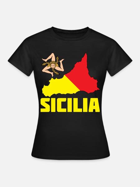 Sizilien Flagge Wappen Sicilia - Frauen T-Shirt - Schwarz