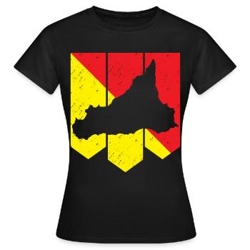 Drapeau de la Sicile Italie Sicile - T-shirt Femme - noir - Devant - AI Model Female 172 dark (172cm)