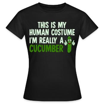 Concombre Concombre Costume Concombre - T-shirt Femme - noir - Devant - AI Model Female 172 dark (172cm)
