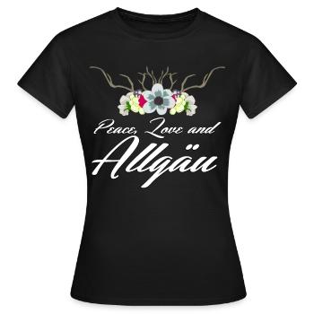 Allgäu Allgäuerin Allgäuer - T-shirt Femme - noir - Devant - AI Model Female 172 dark (172cm)