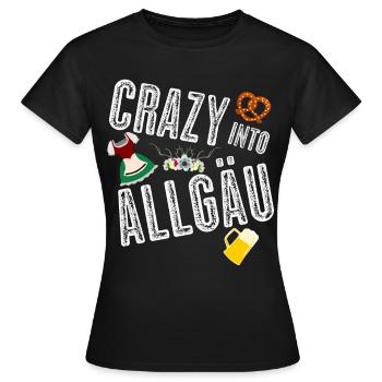Allgäu Holiday Dirndl Beer Alps Allgäuer - T-shirt Femme - noir - Devant - AI Model Female 172 dark (172cm)
