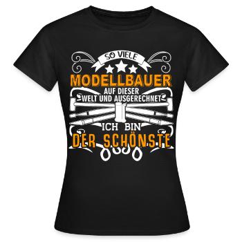Modellbau Spruch Tabletop Modellbauer - Frauen T-Shirt - Schwarz - Vorne - AI Model Female 172 dark (172cm)