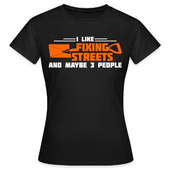 Constructeur de routes de garde routier Construction de routes - T-shirt Femme - noir - Devant - AI Model Female 172 dark (172cm)