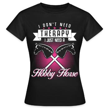 Hobby Horse Reiterin Therapie Hobbyhorse - Frauen T-Shirt - Schwarz - Vorne - AI Model Female 172 dark (172cm)