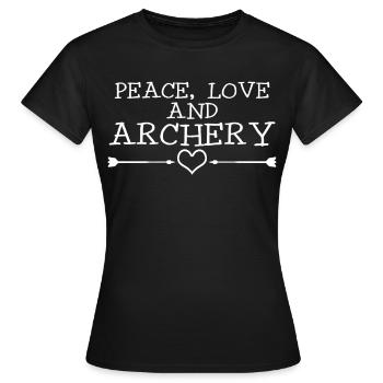 3D Bogensport Pfeile Langbogen - Frauen T-Shirt - Schwarz - Vorne - AI Model Female 172 dark (172cm)