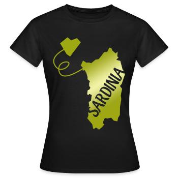 Sardaigne Sardaigne Coeur Sardaigne - T-shirt Femme - noir - Devant - AI Model Female 172 dark (172cm)