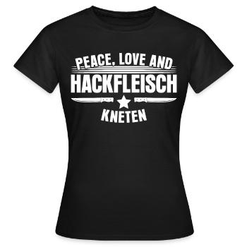 Metzger Hackfleisch kneten Fleischer - Frauen T-Shirt - Schwarz - Vorne - AI Model Female 172 dark (172cm)