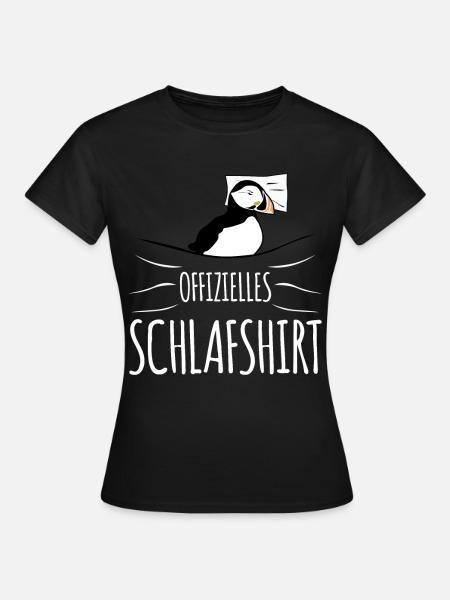 Puffin Puffins Schlafshirt - Frauen T-Shirt - Schwarz