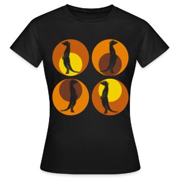 Suricates rétro Suricates - T-shirt Femme - noir - Devant - AI Model Female 172 dark (172cm)