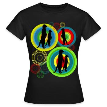 Meerkat Pictures Rétro Suricates - T-shirt Femme - noir - Devant - AI Model Female 172 dark (172cm)