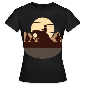 Reining Rider Équitation Western - T-shirt Femme - noir - Devant - AI Model Female 172 dark (172cm)