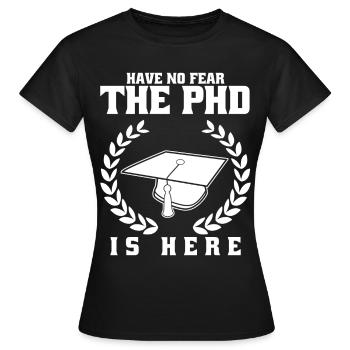 Doctoral Thesis PhD Doktorhut - Women's T-Shirt - black - Front - AI Model Female 172 dark (172cm)