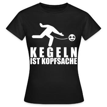 Kegeln Kegelverein Kegelverein Kegelbahn - Frauen T-Shirt - Schwarz - Vorne - AI Model Female 172 dark (172cm)