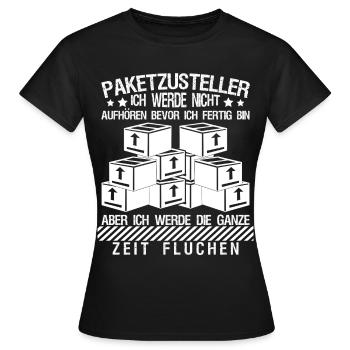 Paketzusteller Paket Pakete Paketbote - Frauen T-Shirt - Schwarz - Vorne - AI Model Female 172 dark (172cm)
