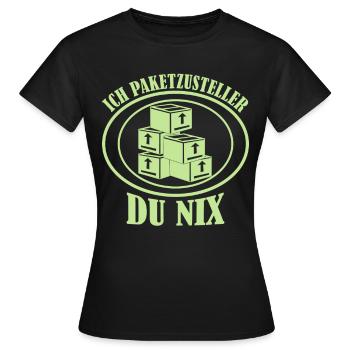 Paketzusteller Pakete Paket Paketbote - Frauen T-Shirt - Schwarz - Vorne - AI Model Female 172 dark (172cm)