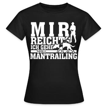 Mantrailing Suchhund Mantrailer - Frauen T-Shirt - Schwarz - Vorne - AI Model Female 172 dark (172cm)
