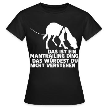 Mantrailing Suchhund Hund Mantrailer - Frauen T-Shirt - Schwarz - Vorne - AI Model Female 172 dark (172cm)