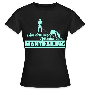 Mantrailing Search Dog Dogs Mantrailer - Women's T-Shirt - black - Front - AI Model Female 172 dark (172cm)