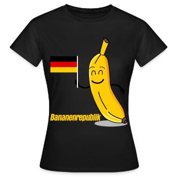 Deutschland Flagge Bananenrepublik - Frauen T-Shirt - Schwarz - Vorne - AI Model Female 172 dark (172cm)