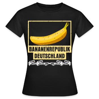 Bananenrepublik Banane Deutschland - Frauen T-Shirt - Schwarz - Vorne - AI Model Female 172 dark (172cm)