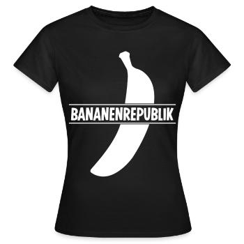 Bananen Bananenrepublik Banane - Frauen T-Shirt - Schwarz - Vorne - AI Model Female 172 dark (172cm)
