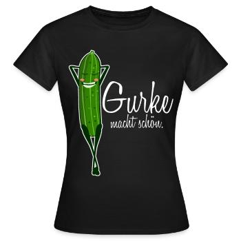 Gurke Gurken - Frauen T-Shirt - Schwarz - Vorne - AI Model Female 172 dark (172cm)