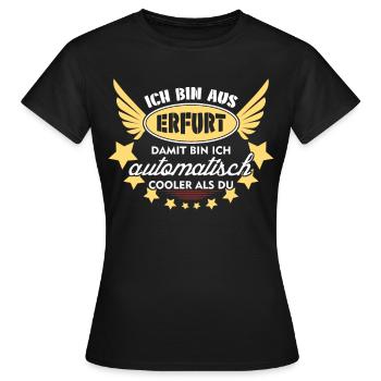 Erfurter Witz Erfurt - Frauen T-Shirt - Schwarz - Vorne - AI Model Female 172 dark (172cm)