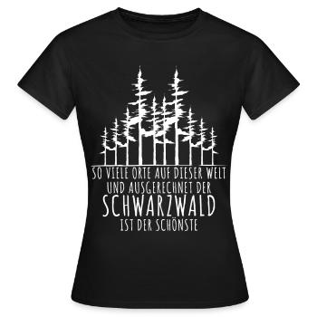 Schwarzwald Wandern - Frauen T-Shirt - Schwarz - Vorne - AI Model Female 172 dark (172cm)
