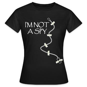 Dispositif d’écoute Agent secret Mikofon Espion - T-shirt Femme - noir - Devant - AI Model Female 172 dark (172cm)