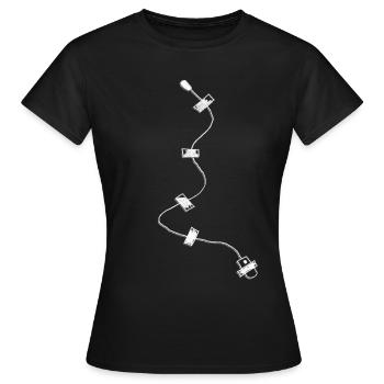 Intercepteur Mikofon Espion Agent Secret - T-shirt Femme - noir - Devant - AI Model Female 172 dark (172cm)